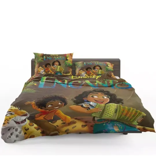 Discover Disney Encanto Kids Movie Madrigal Quilt Duvet Cover Set Bed Linen King Single