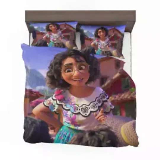 Encanto Movie Mirabel Madrigal Disney Quilt Duvet Cover Set Bed Linen Super King