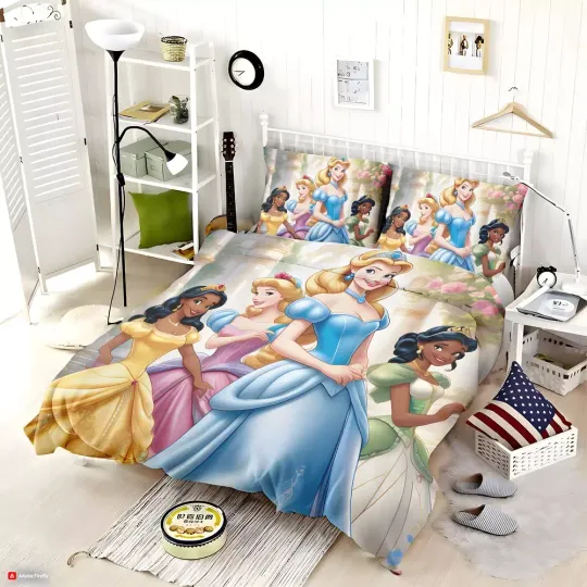 Discover Teen Girls Disney Princess Quilt Duvet Cover Set Bedclothes Pillowcase Twin King