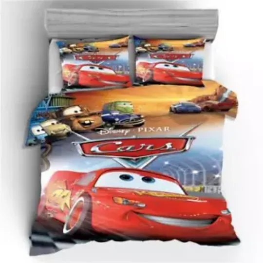 Discover Disney Pixar Cars Quilt Duvet Cover Set Double Bedspread Bedclothes Children