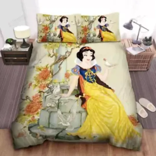 Discover Disney Princess Snow White Sitting On The Well Quilt Duvet Cover Set King