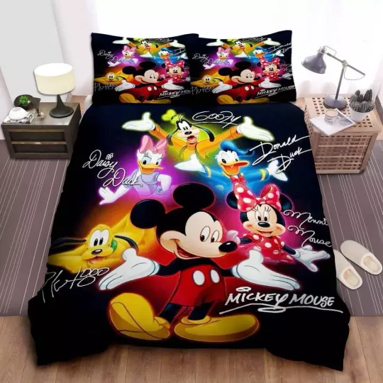 Discover Disney Mickey Mouse And Friends 12 Quilt Duvet Cover Set Queen Super King Kids