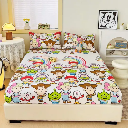 Toy Story Woody Kids Bed Decor Fitted Sheet Bedding Set Single/Double/King Size