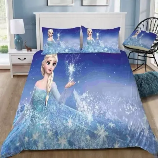 Discover Disney Frozen Elsa The Beautiful Queen #32 Quilt Duvet Cover Set Pillowcase Kids