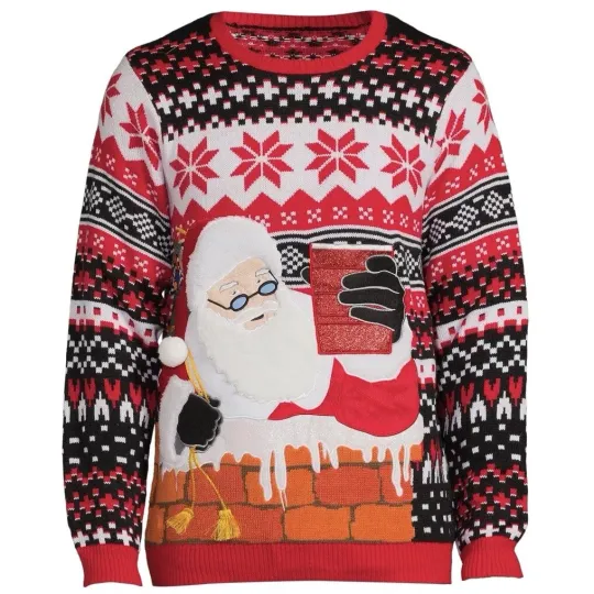 Discover Large Ugly Christmas Sweater Santa Claus Chimney Solo Cup Built-in Drink Holder