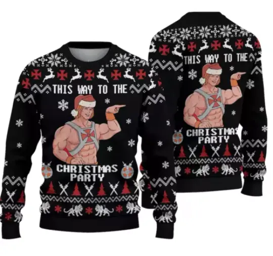 He-man This Way To The Christmas Party Ugly Christmas Sweater