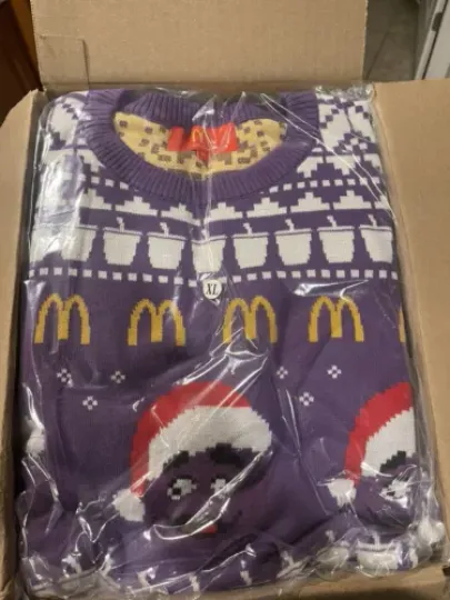 Discover McDonald’s Ugly Grimace Christmas Sweater Size Extra Large XL Limited Exclusive