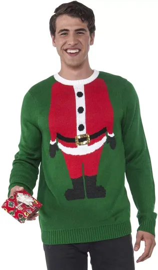 Discover Rubie's Men's Santa Head Ugly Christmas Sweater, Multi, Large