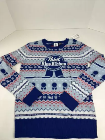 Pabst Blue Ribbon Men’s Size Small(S) Ugly Christmas Sweater Beer PBR NWT