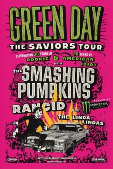Green Day - The Saviors Tour 2024 poster Wall Decor Gift Fans MUsic