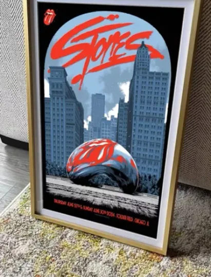 Discover The Rolling Stones June 27 - June 30, 2024 Tour CHICAGO, IL Soldier Field Poster