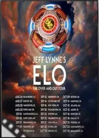 Jeff Lynne's ELO Over and Out FINAL Tour 2024 Poster, Jeff Lynne's 2024 Poster