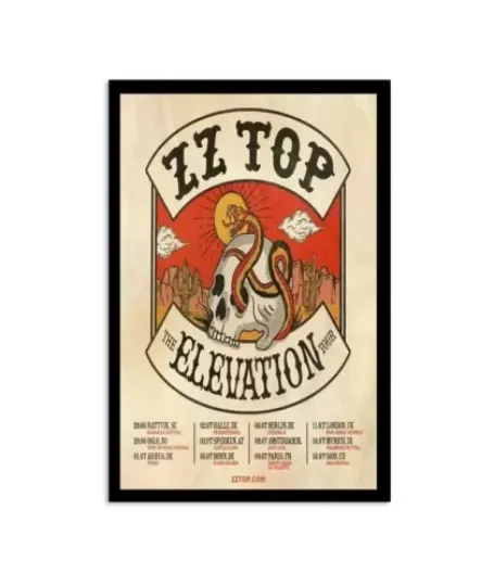 Discover Poster ZZ Top The Elevation Tour 2024 Gift Fans Music Decor Home