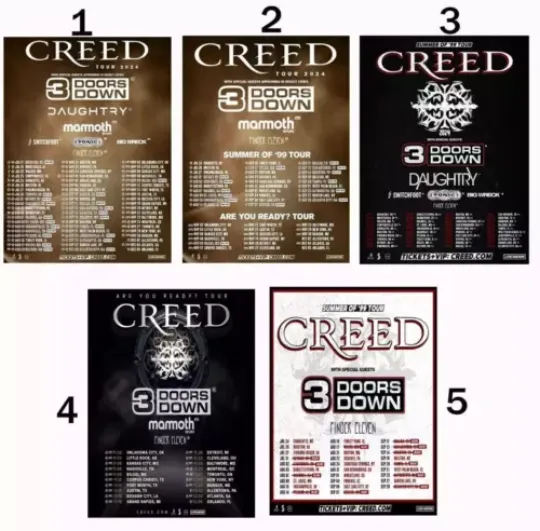 Discover Creed 2024 Tour Summer Of 99 Tour Poster