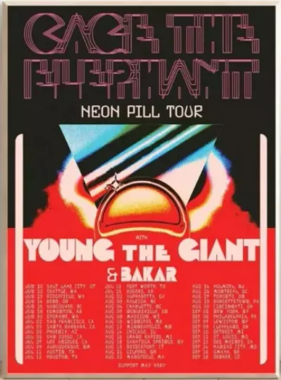 Cage The Elephant Neon Pill Tour 2024 Poster
