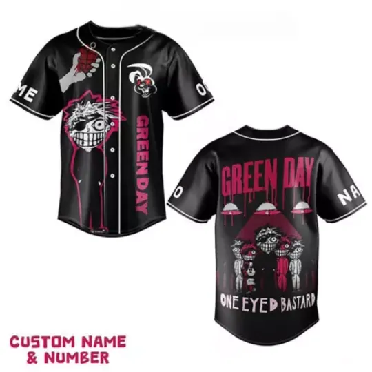 Green Day One-Eyed Bastard Personalized Baseball Jersey