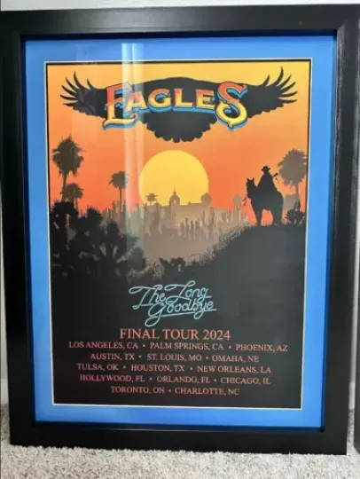 Discover Eagles The Long Goodbye 2024 Final Tour Poster Rock Band Lover Music