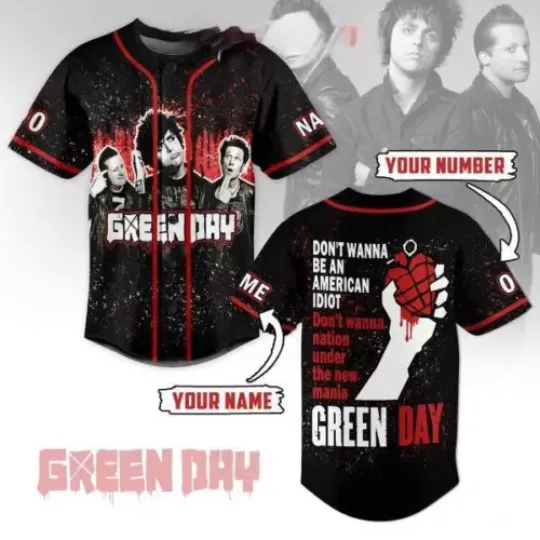 Greenday Don’t Wanna Be An American Idiot Personalized Baseball Jersey