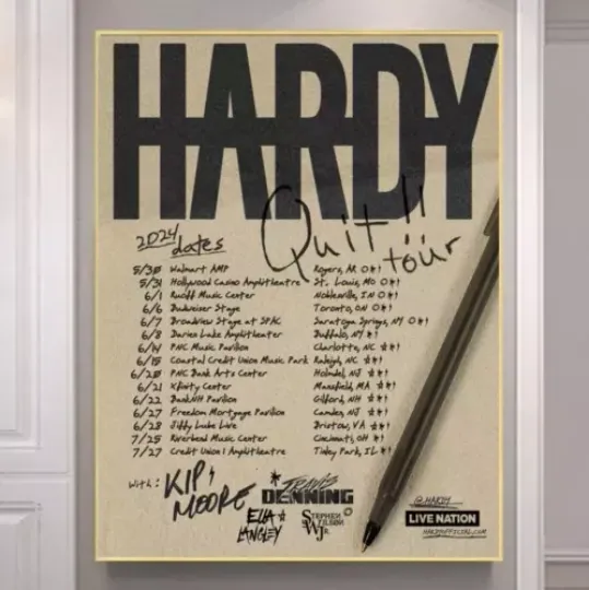 Discover Hardyy Quit Tour 2024 Poster