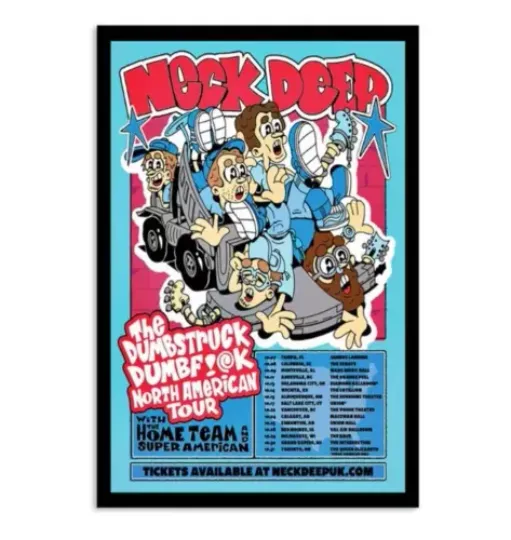 Neck-Deep North American Tour 2024 Unframe Poster Concert