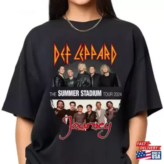 Discover Def Leppard And Journey 2024 Tour T-Shirt The Summer Stadium Unisex Shirt Gift