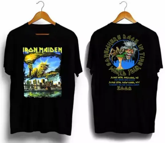 Iron Maiden Somewhere Back In Time World Tour 2008 New York T-Shirt,