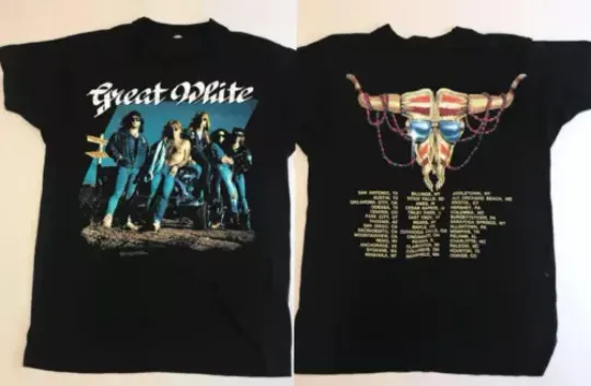 Discover Great White 1991 Hooked Tour T-Shirt