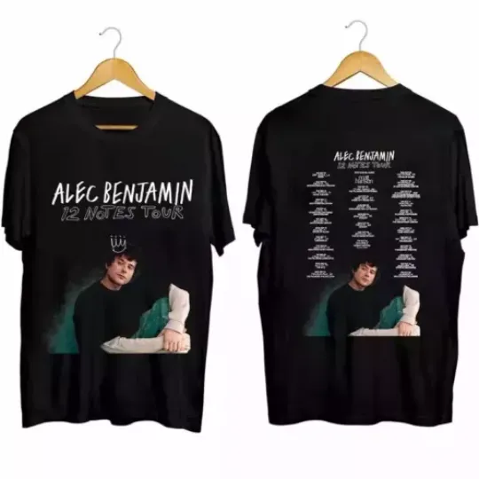 Discover Alec Benjamin - 12 Notes Tour 2024 t-Shirt, Alec Benjamin Fan Shirt