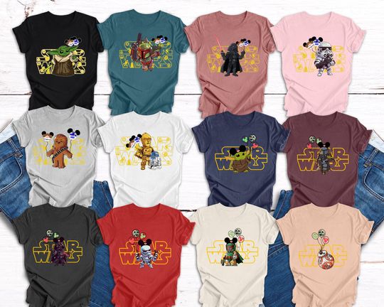 Disney Star Wars Characters Shirt, Star Wars Family Matchings Shirts, Star Wars Shirt