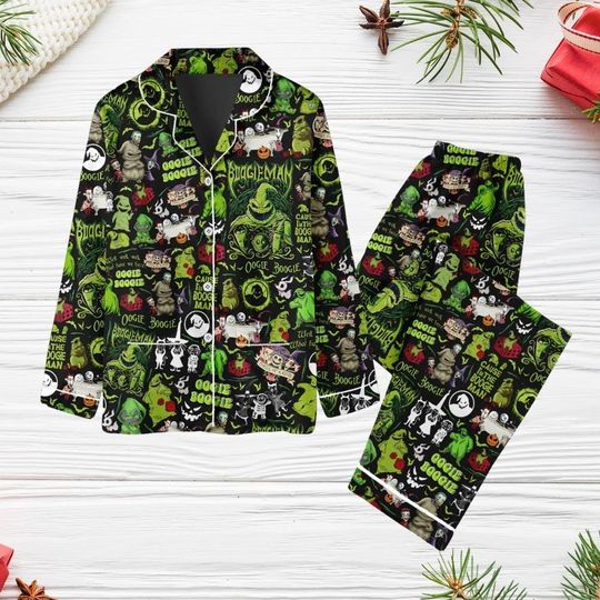 Discover Oogie Boogie Halloween Pajamas, Nightmare Before Christmas Movie Pajamas, Halloween Party Holiday Pajamas, Horror Fan Pajamas Set