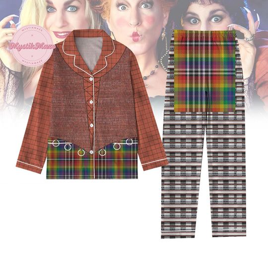 Discover Halloween Hocus Pocus Pajamas Set, Mary Sanderson Cosplay Shirt, Sanderson Sister Costume Womens Pajamas, Disney Witchy Vibes Fan Gift