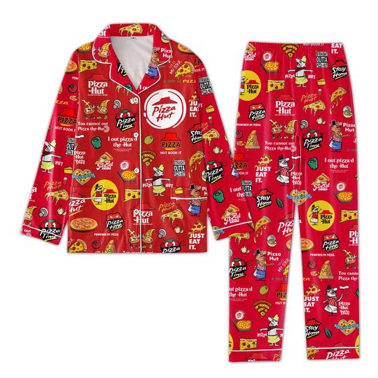 Discover Pizza Hut Pajamas Set, Pizza Hut Shirt, Pizza Hut Pajamas, Pizza Hut Pajamas Pants, Pizza Lover Gift, Pizza Pajamas, Fast Food Shirt