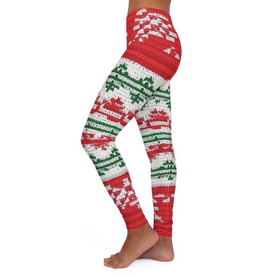 Women's Spandex Leggings Ugly Christmas Sweater Style Printed Leggings
