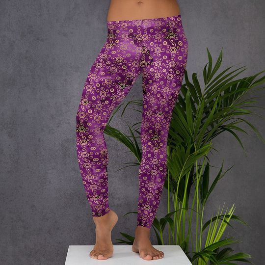 Discover Womens Leggings, Floral Swirls Leggings, Floral Workout Exercise Leggings, Womens Yoga Pants