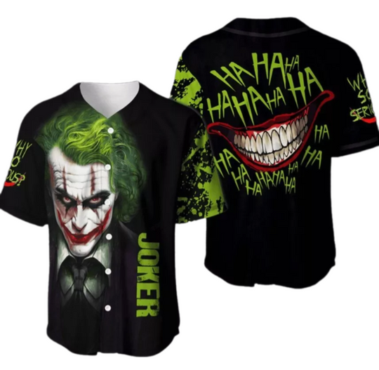 Joker Why So Serious Ha Ha Ha Baseball Jersey Great new new
