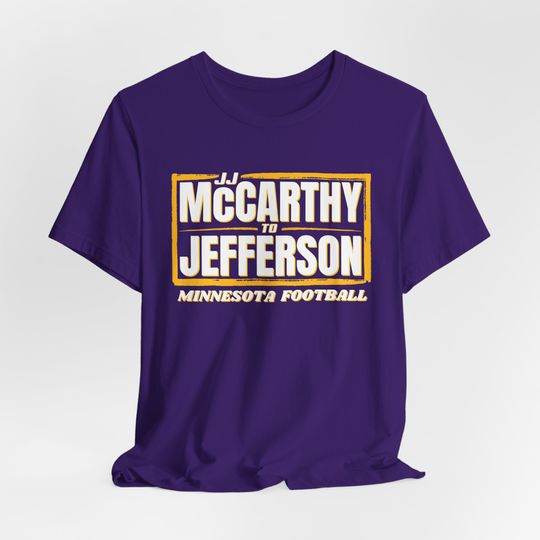 jj McCarthy shirt, JJ McCarthy to  Justin Jefferson Shirt, Minnesota Vikings Shirt, McCarthy Vikings shirt, JJ McCarthy jersey, JJ Vikings