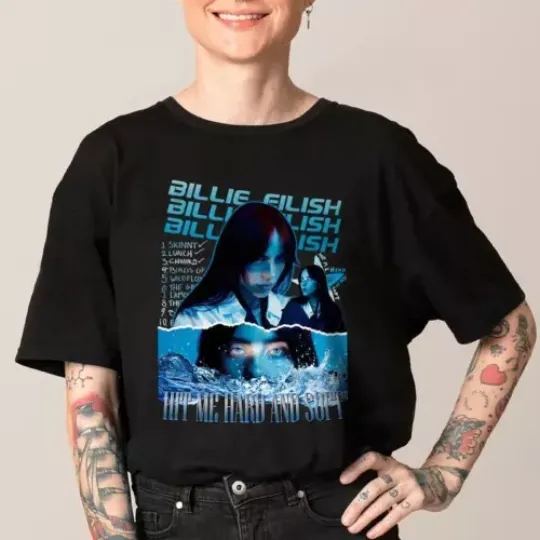 Discover B.Eilishh Graphic T-shirt, New Album Release Tee, Hit Mee Hard And Soft T-shirt
