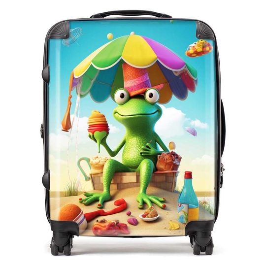 Discover Frog On A Beach Holiday Suitcase