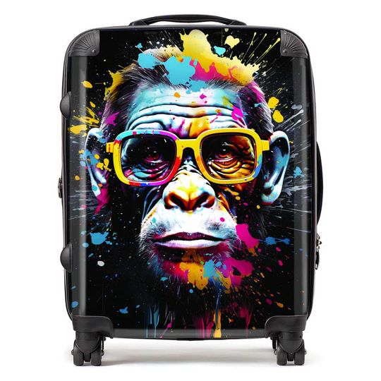 Discover Coloured Splashart Monkey Face Suitcase