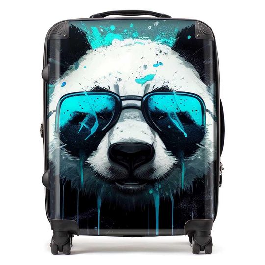 Discover Panda With Blue Glasses Splashart Suitcase