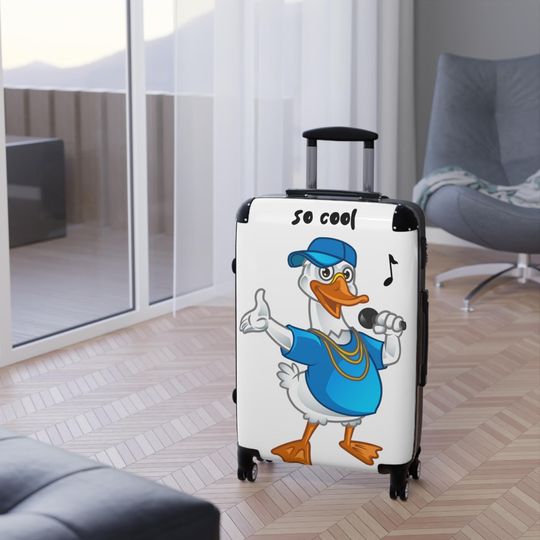 Discover Cool Hip-Hop Duck Suitcase- Fun Cartoon Character Luggage Protector