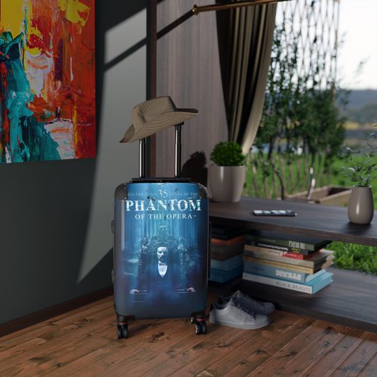 Discover The Phantom of the Opera Suitcase, Broadway Musicals, Andrew Lloyd Webber, unique travel gift