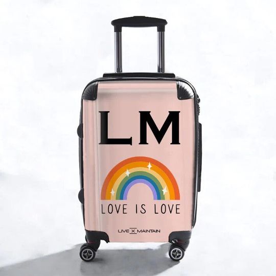 Discover Personalised Pride Love Is Love Initials Name Suitcase | Cabin Suitcase | Custom Suitcase | Custom Luggage |Travel | Personalized Luggage
