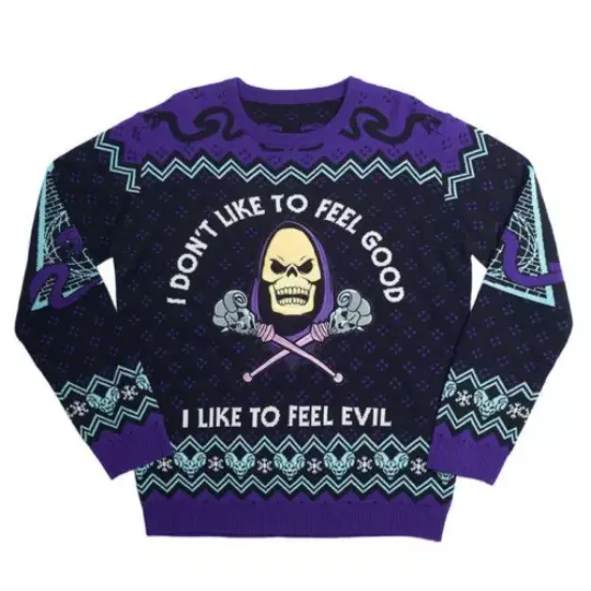 OFFICIAL CHRISTMAS JUMPER UGLY SWEATER SKELETOR MASTERS OF THE UNIVERSE HE MAN