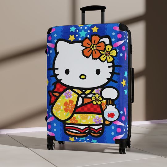 Hard Shell Luggage with 4x Wheels - TSA-Approved Carry-on with Locks - Rolling Travel Suitcase Available in 3 Sizes - Hello Kitty Sanrio