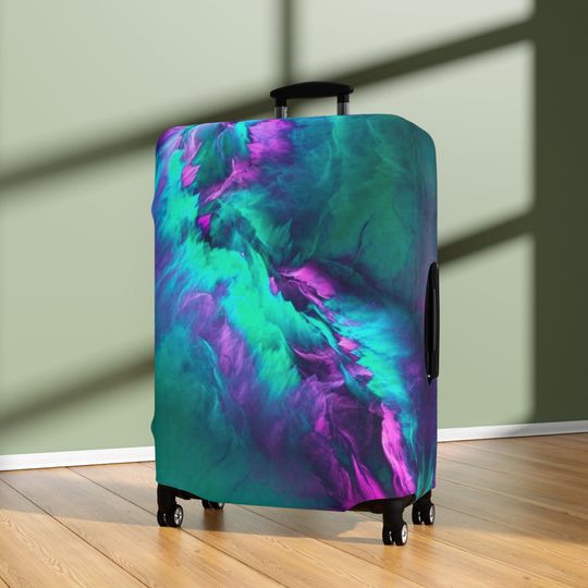 Discover Luggage Cover - Suitcase + Baggage Protection - Washable Spandex Polyester Material - Travel Accessories + Gifts - Abstract Ink Artwork