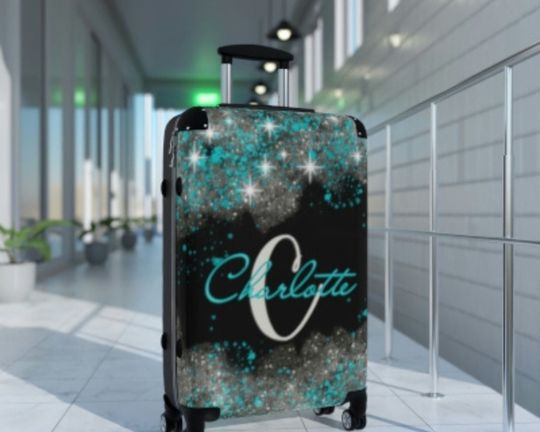 Personalized Travel Bag Luggage Roller Bag Custom Name Cabin Monogram Luggage  Bag With Wheel Roller Bag Medium Personalize Large Luggage