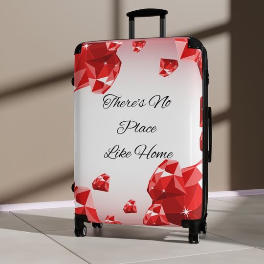 Discover No Place Like Home Roller Suitcase Ruby Red Luggage Custom Travel Bag Personalized Luggage Set Medium Roller Bag Large Pink Bag With Wheels