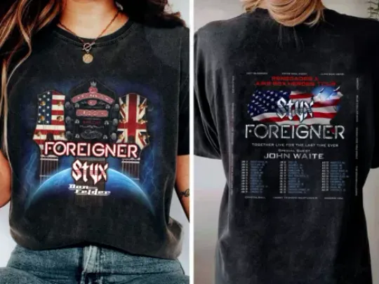 Discover Styxs Foreigner And Tour 2024 Summer Fan Band Unisex T-Shirt Concert
