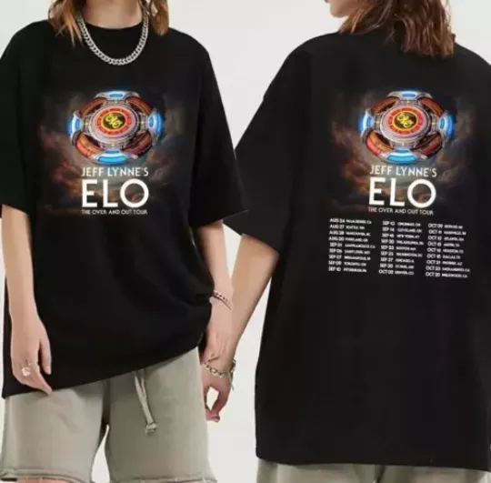 Discover Jeff Lynne's ELO Over and Out FINAL Tour 2024 Shirt, Jeff Lynne's Elo 2024 Shirt